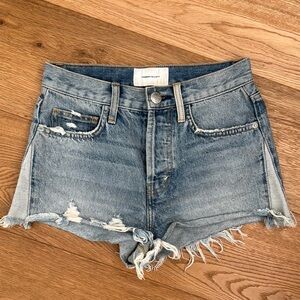 Current/Elliott Blue Distressed Jean Shorts
